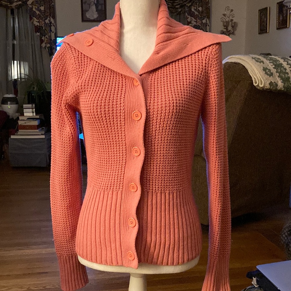 Daisy Fuentes Knitted Coral Sweater